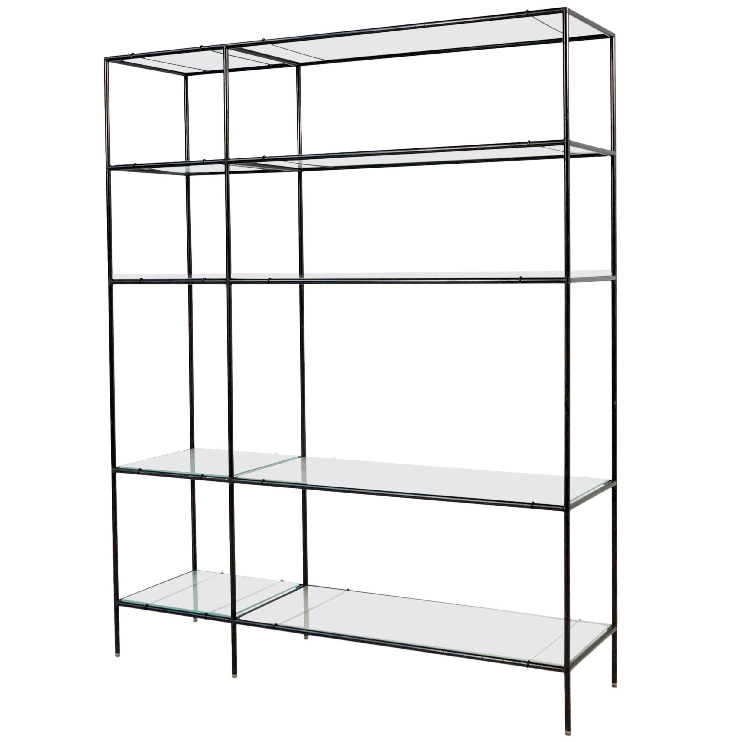 Minimalistic Black Metal and Glass Abstracta Storage by Poul Cadovius