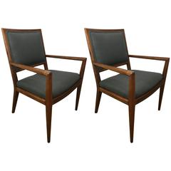 Pair of T. H. Robsjohn-Gibbings Walnut Armchairs 3