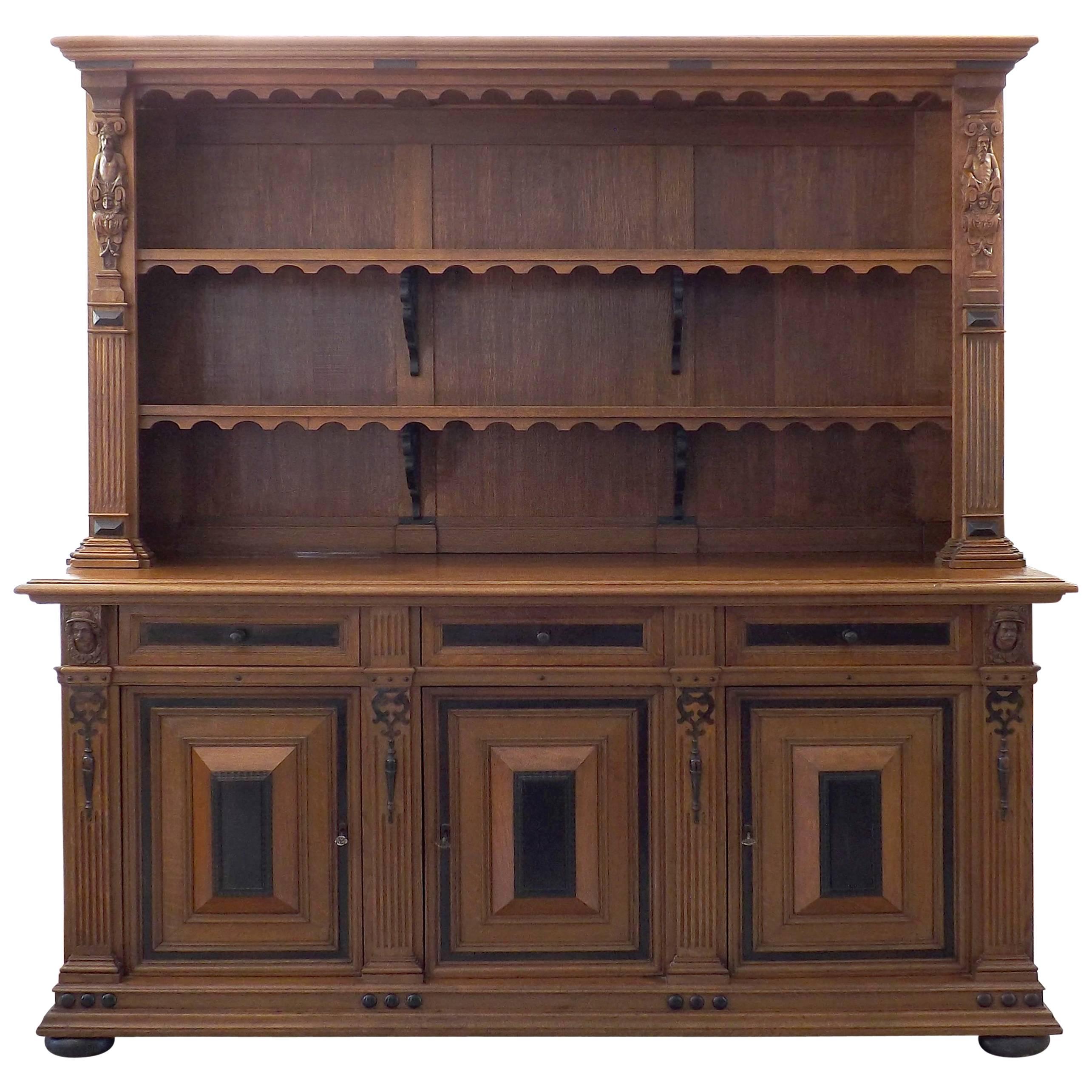 19th Century Renaissance Style Three-Door Cabinet