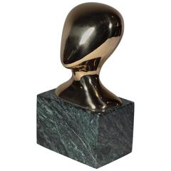 Midcentury "The Head" Patinated Bronze Figure Signed Philip Argerson