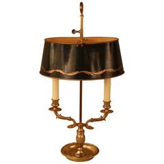 French Bronze Empire Style Bouillotte Table Lamp