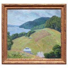 Vintage Landscape Painting by Ruth Osgood