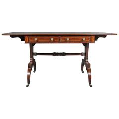 Regency Mahogany and Satinwood Inlaid Sofa Table