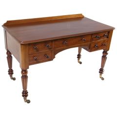 B-343 Gorgeous William 4th Mahogany Writing Desk, Table with Five Drawers