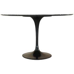 Eero Saarinen Black Nero Marble Tulip Dining Table for Knoll, Mid-Century
