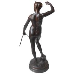 19th Century French Bronze Sculpture 'Diana' by Jean Alexandre Falguiere, Paris