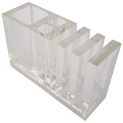 Vintage Lucite Desk Organizer, Italy 1980s 11