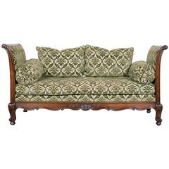 Country French Louis XV Style Walnut Meridienne Daybed