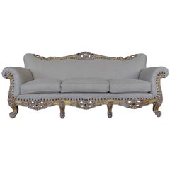 Antique 19th Century French Carved Giltwood Sofa