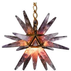 Amethyst Star III Chandelier, Gold Edition by Alexandre Vossion