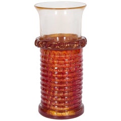 Vintage Italian Venetian Murano Glass Vase Attributed to Barovier & Toso circa 1970s