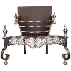 19th Century English Steel Fireplace Fire Grate