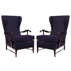 Pair of Wing Armchairs by Paolo Buffa