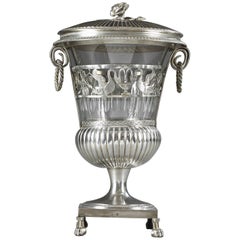 19. Jahrhundert Empire Silber und Kristall Bonbongeschirr