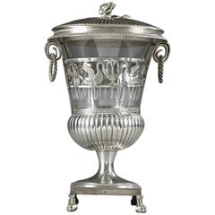 19th Century Empire Silver and Crystal Candy Dish 5