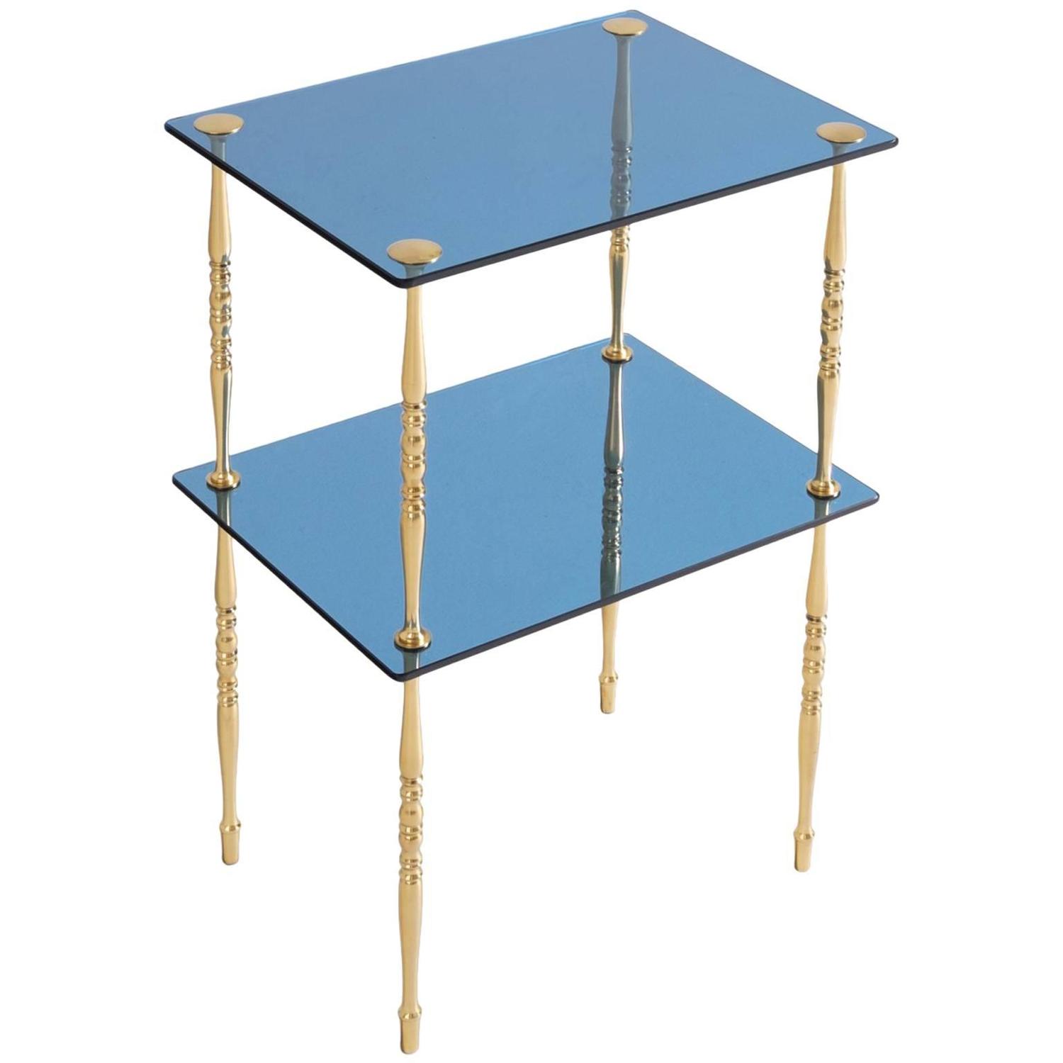Crystal Arte Cobalt Blue Side Table For Sale at 1stdibs