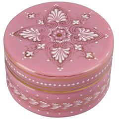 Small Pink Opaline Box with Empire Motifs