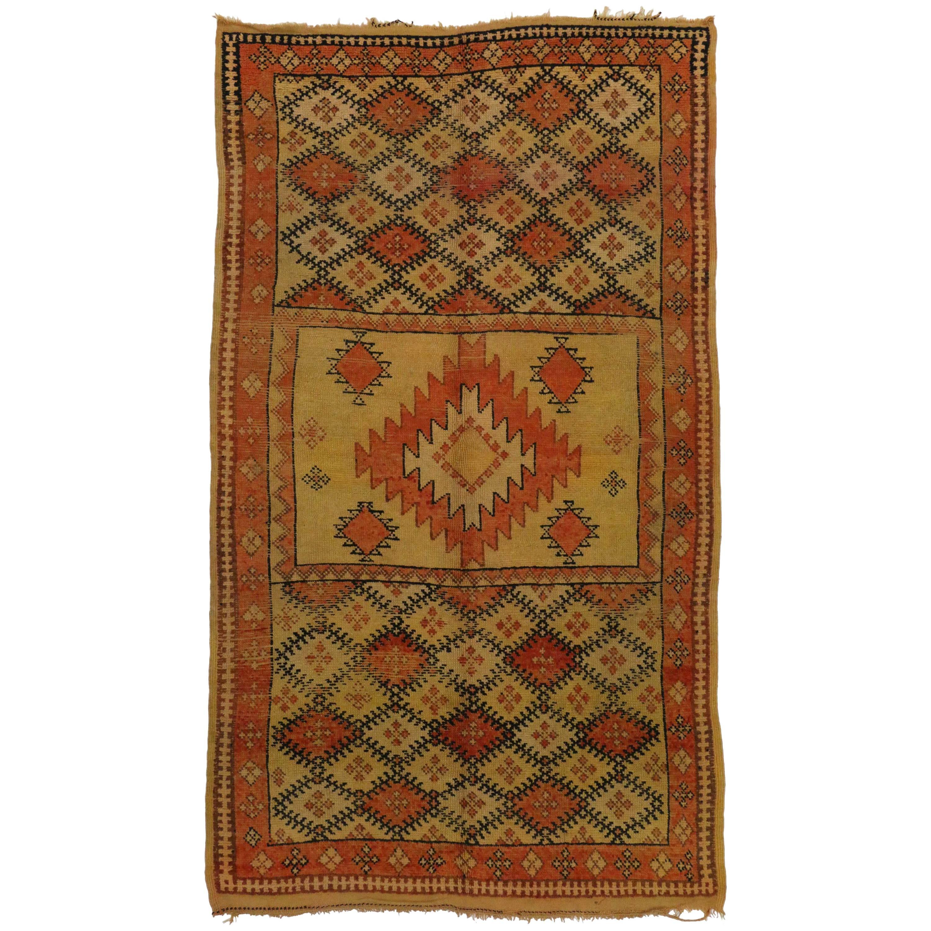 Berber Moroccan Rug with Tribal Design and Modern Style
