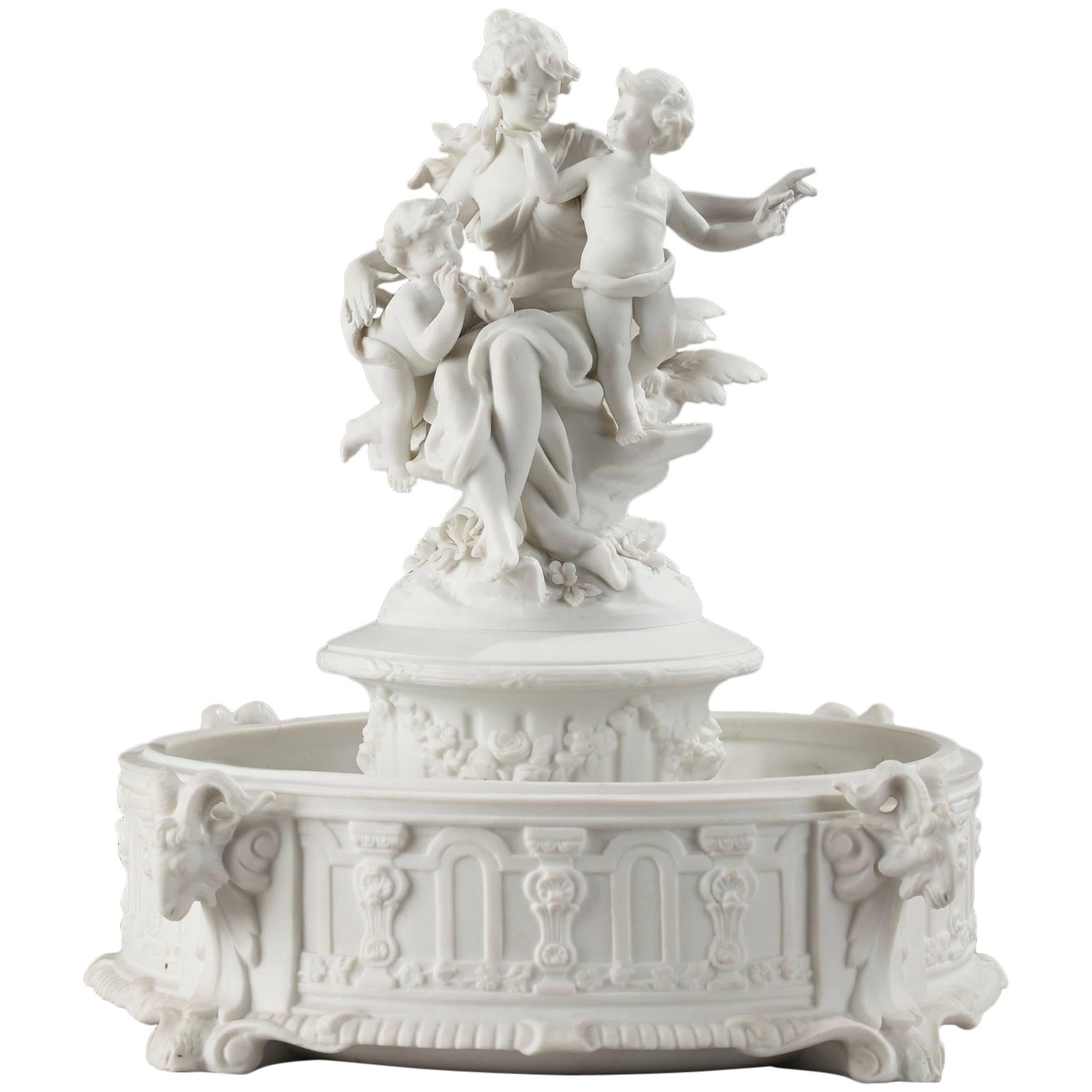 Biscuit Porcelain Centerpiece with Musical Cupids