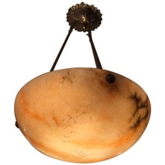 French Art Deco Alabaster Chandelier