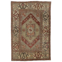 Distressed Vintage Turkish Oushak With Industrial Style, Anatolian Yuntdag Rug