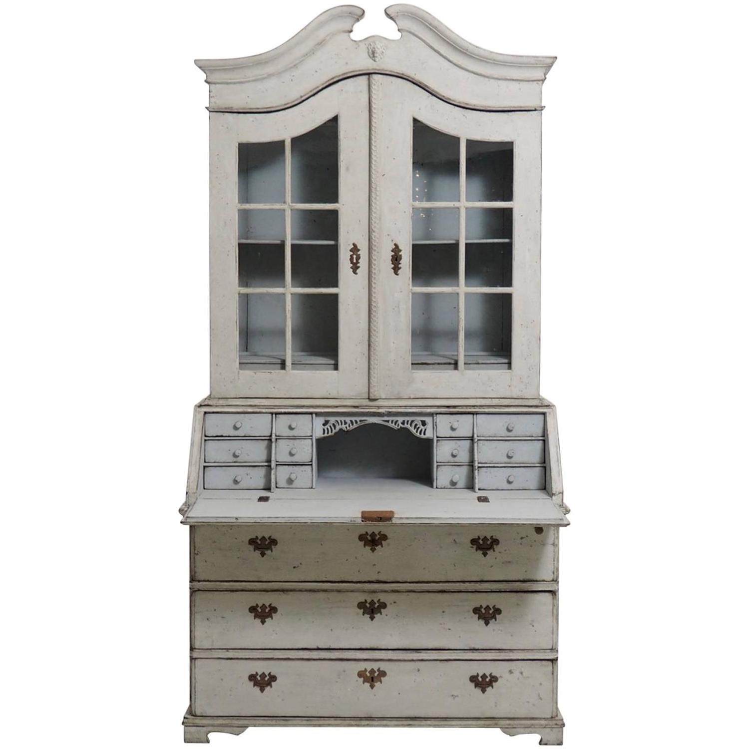 Antique And Vintage Secretaires 1 370 For At 1stdibs Swedish Baroque Glass Cabinet Two Door 18th Century