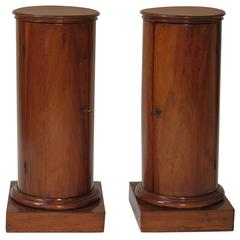 Pair of Fruitwood Column Cabinets 3