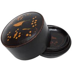 19th Century Japanese Lacquered Box with Sauce Dishes