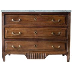 18th Century French Walnut Marble Top Commode 11