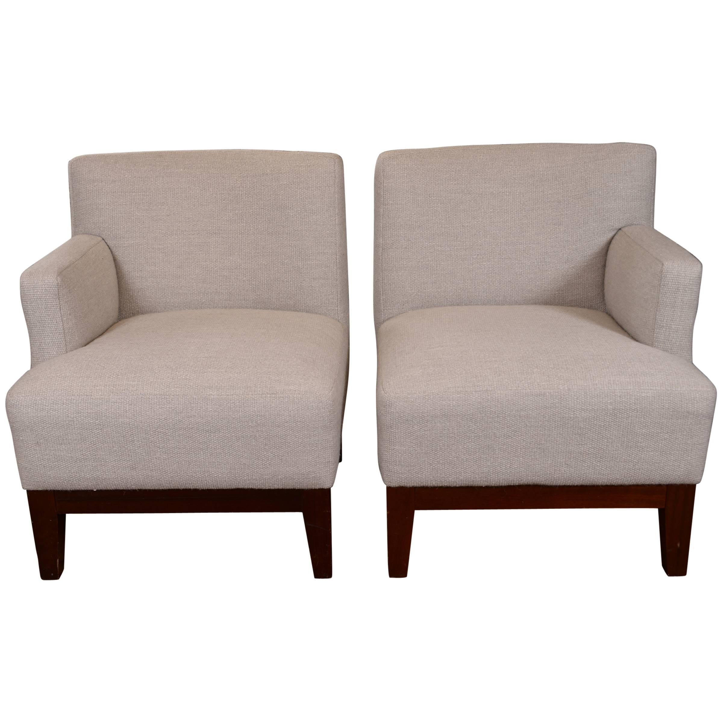 Pair of One-Arm Club Chairs For Sale