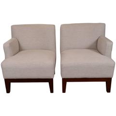 Pair of One-Arm Club Chairs