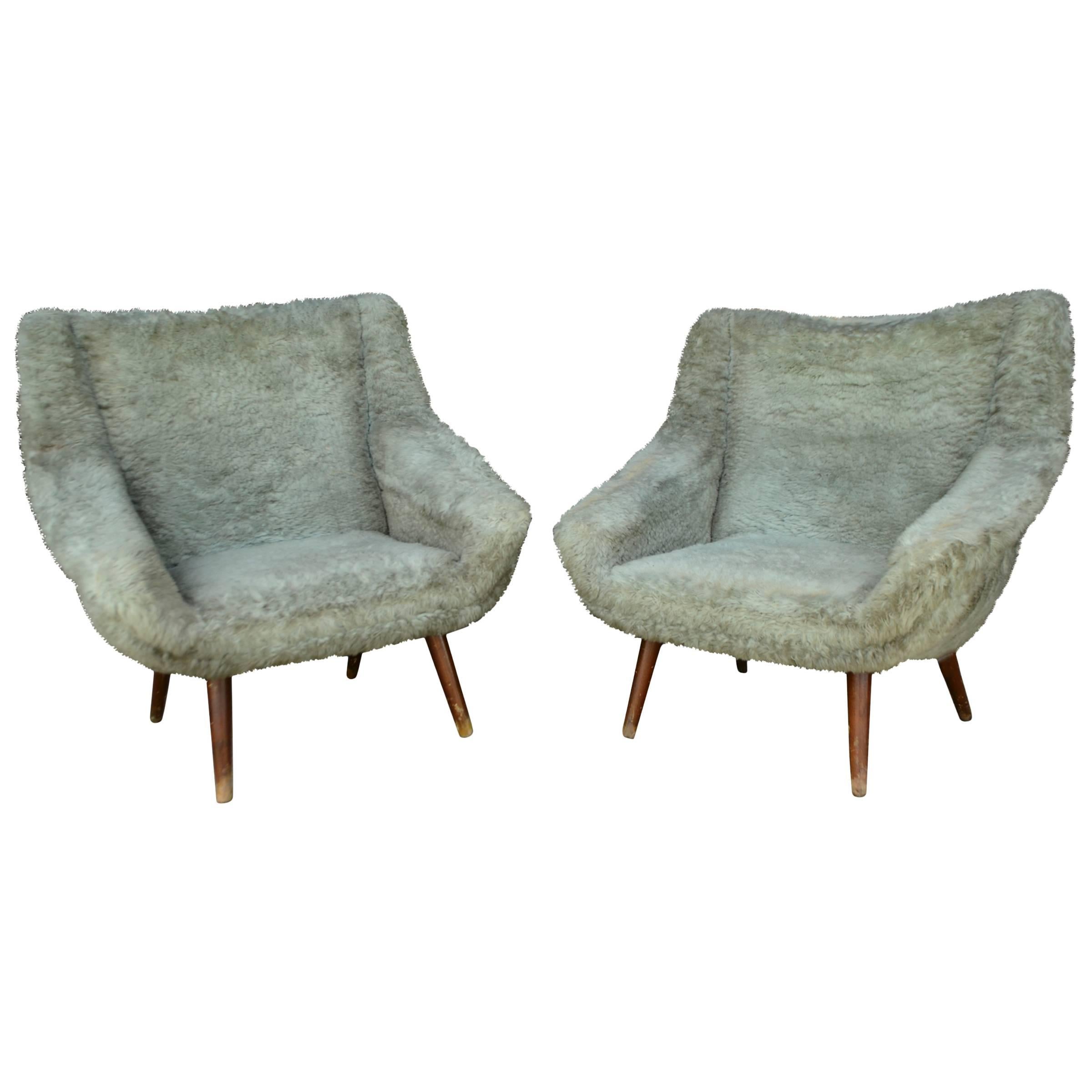Vintage Gray Faux Fur Chairs at 1stDibs fur chairs for sale, gray fur