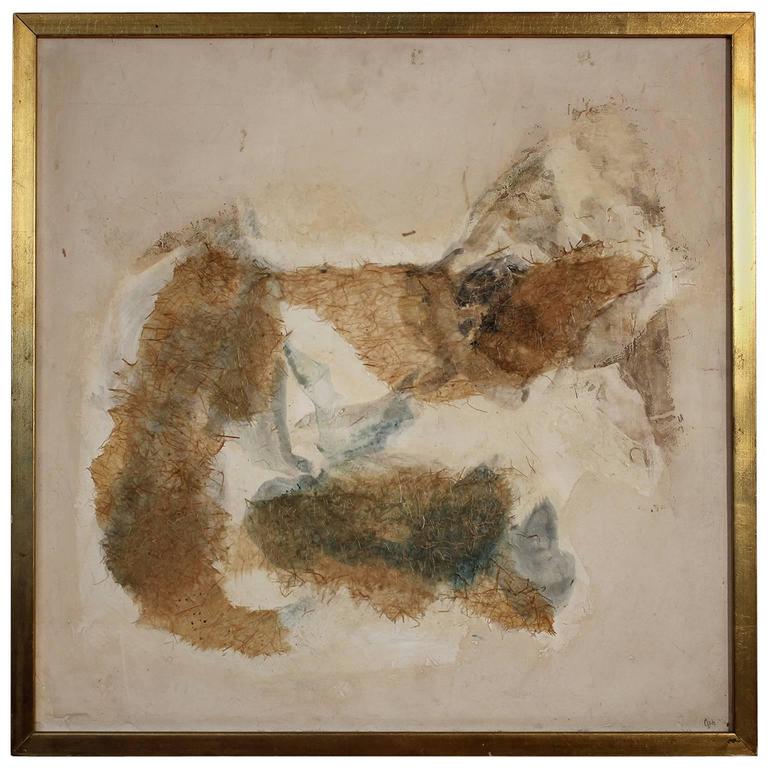 Margaret Ash Abstract, 1950s Mixed Media Painting For Sale