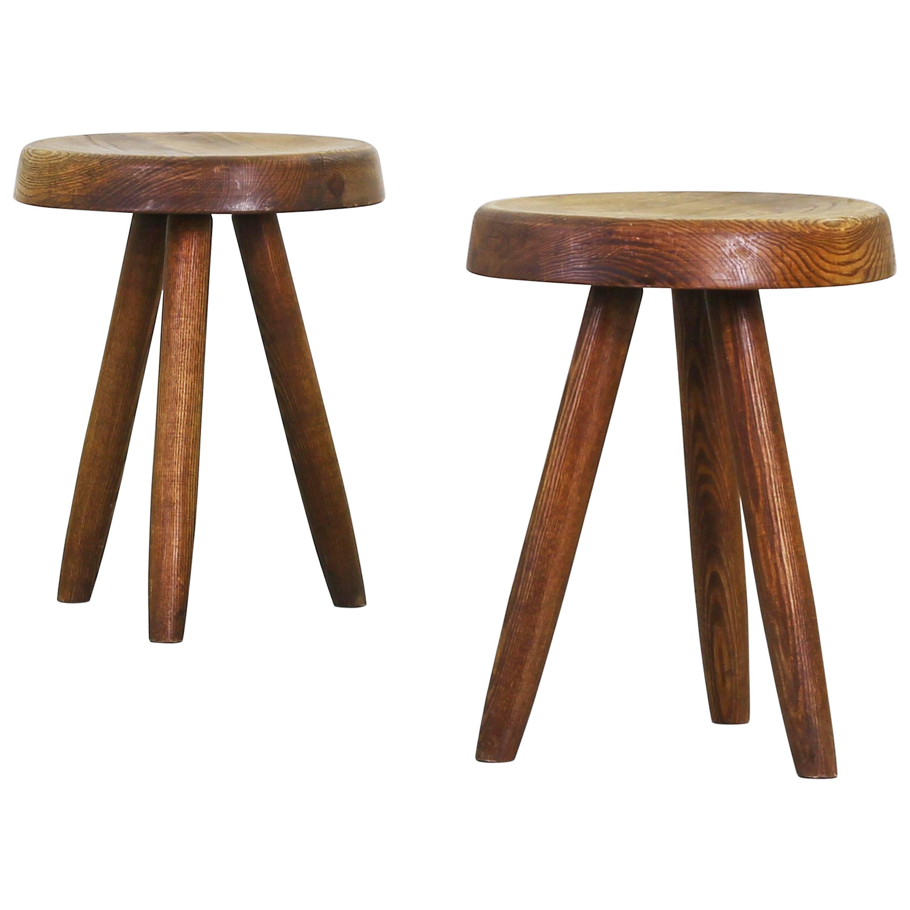 Pair of Beautiful Stools by Charlotte Perriand for Steph Simon