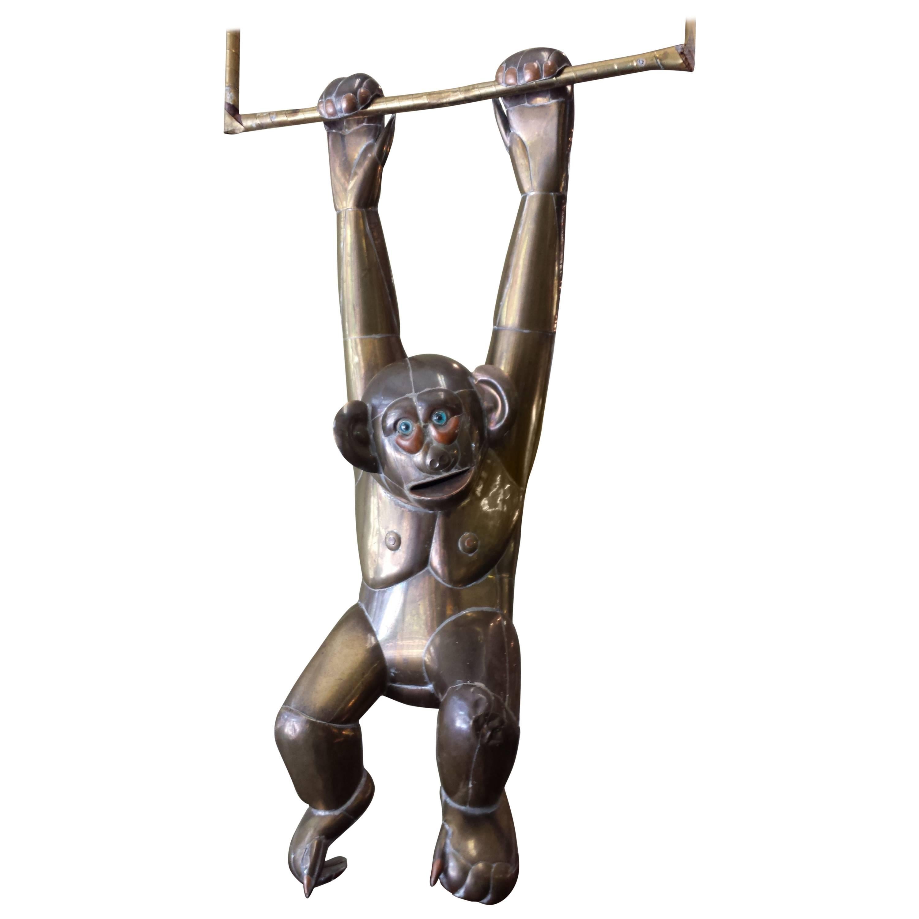 Large Brass and Copper Monkey by Sergio Bustamante, 1960s