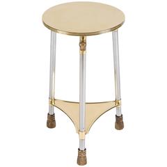 Elegant Polished Brass and Metal Stand