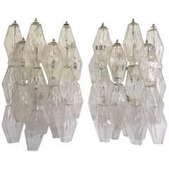 Pair of Polyhedral Wall Sconces by Venini