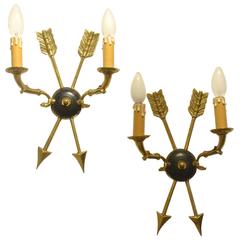 1940s French Design Art Deco Neoclassic Maison Jansen Wall Sconces Lamps 7