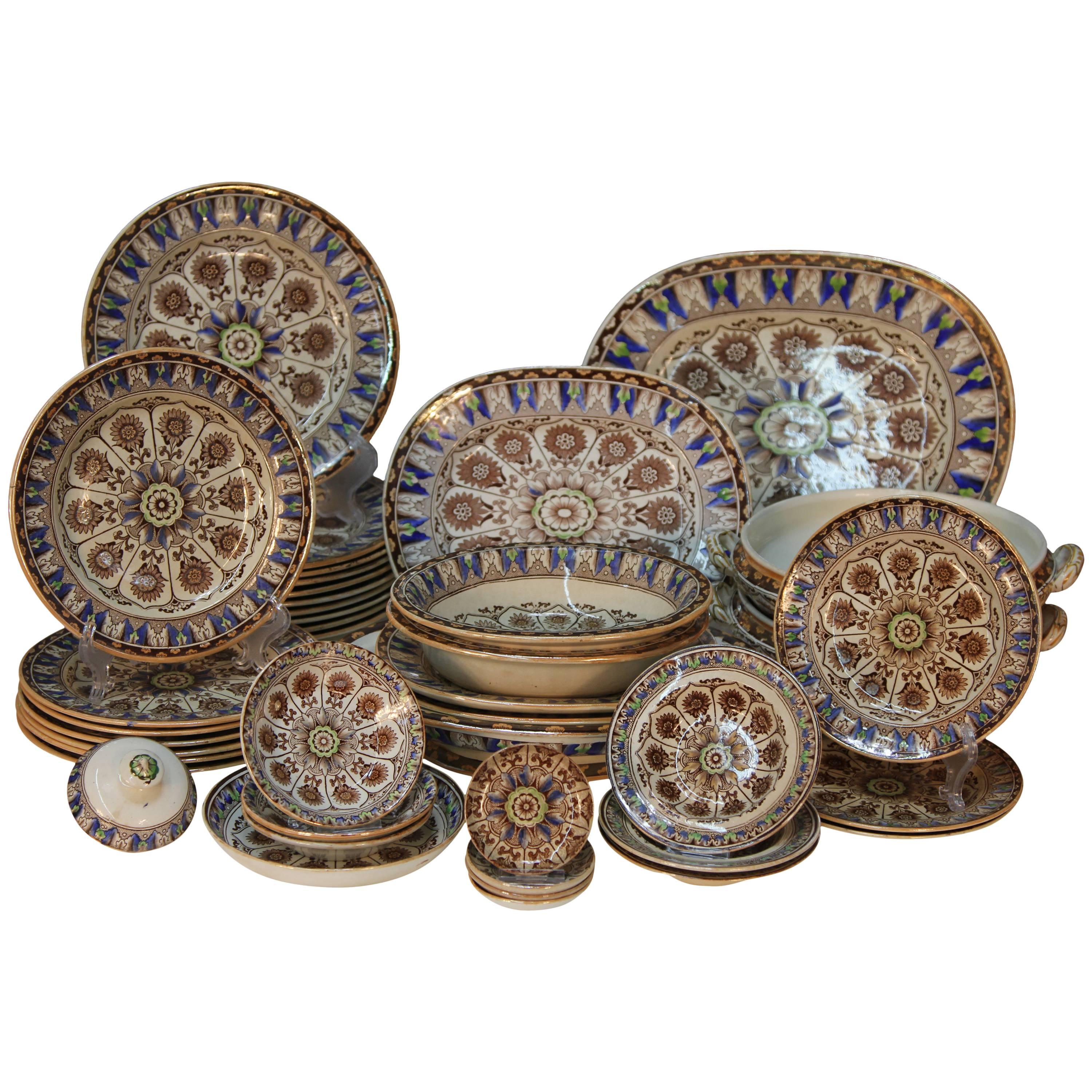 Large Collection of William Brownfield and Sons, Cyprus Pattern China