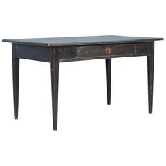 Antique Black Painted Writing Table Desk from Sweden, circa 1840-1860