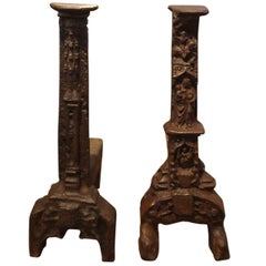 Outstanding Set of French Gothic Andirons