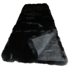 Luxurious Black Fox Fur Throw with Italian Cashmere Lining 11