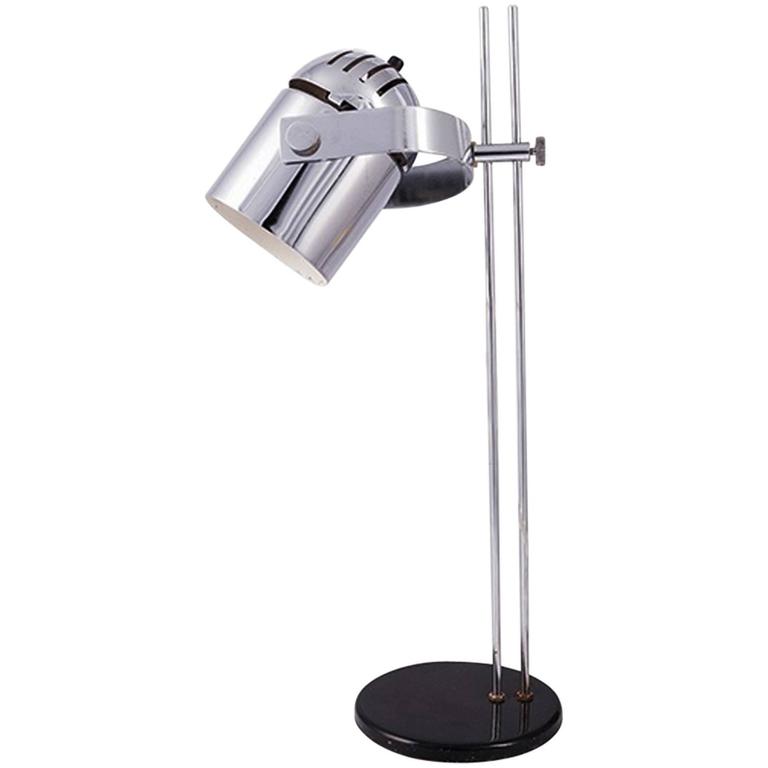 Vintage MidCentury Chromed Table Lamp For Sale at 1stDibs