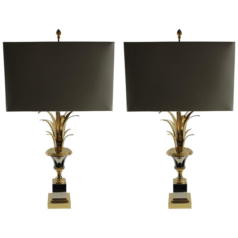1960s French Brass Pineapple Lamp By Maison Jansen At 1stdibs Pair Of Maison Jansen Pineapple Lamps