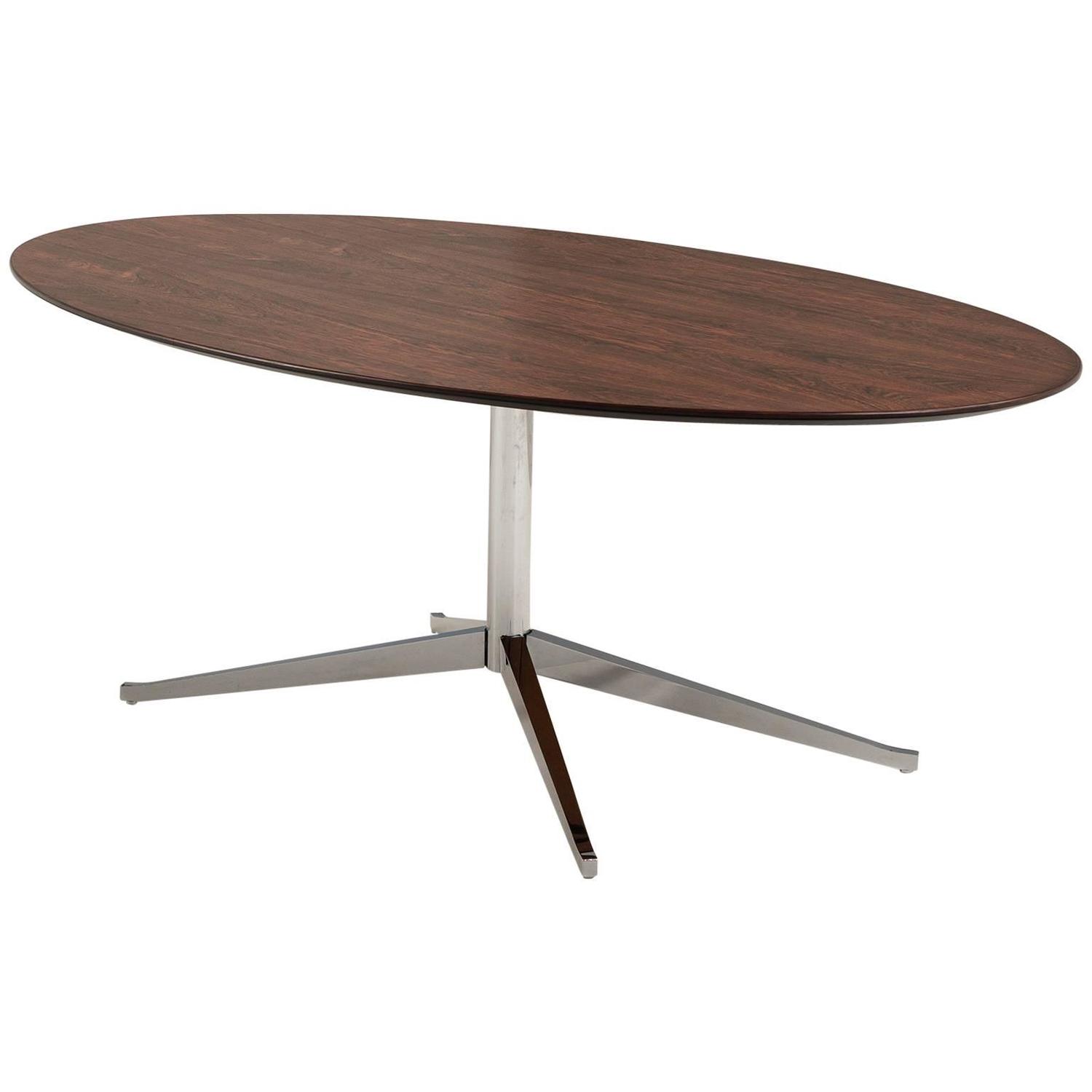 Florence Knoll Oval Shaped Dining Table in Rosewood For ...