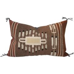 1930s Navajo Weaving Pillow with Feathers