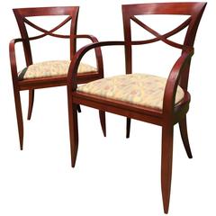 Pair of Armchairs by David Edward made of Cherrywood,  Baltimore, MD