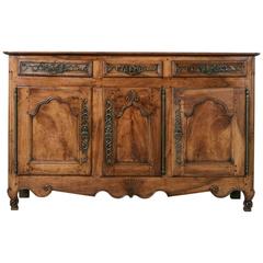 Hand Carved Walnut Louis XIV-Louis XV 18th Century Enfilade or Sideboard