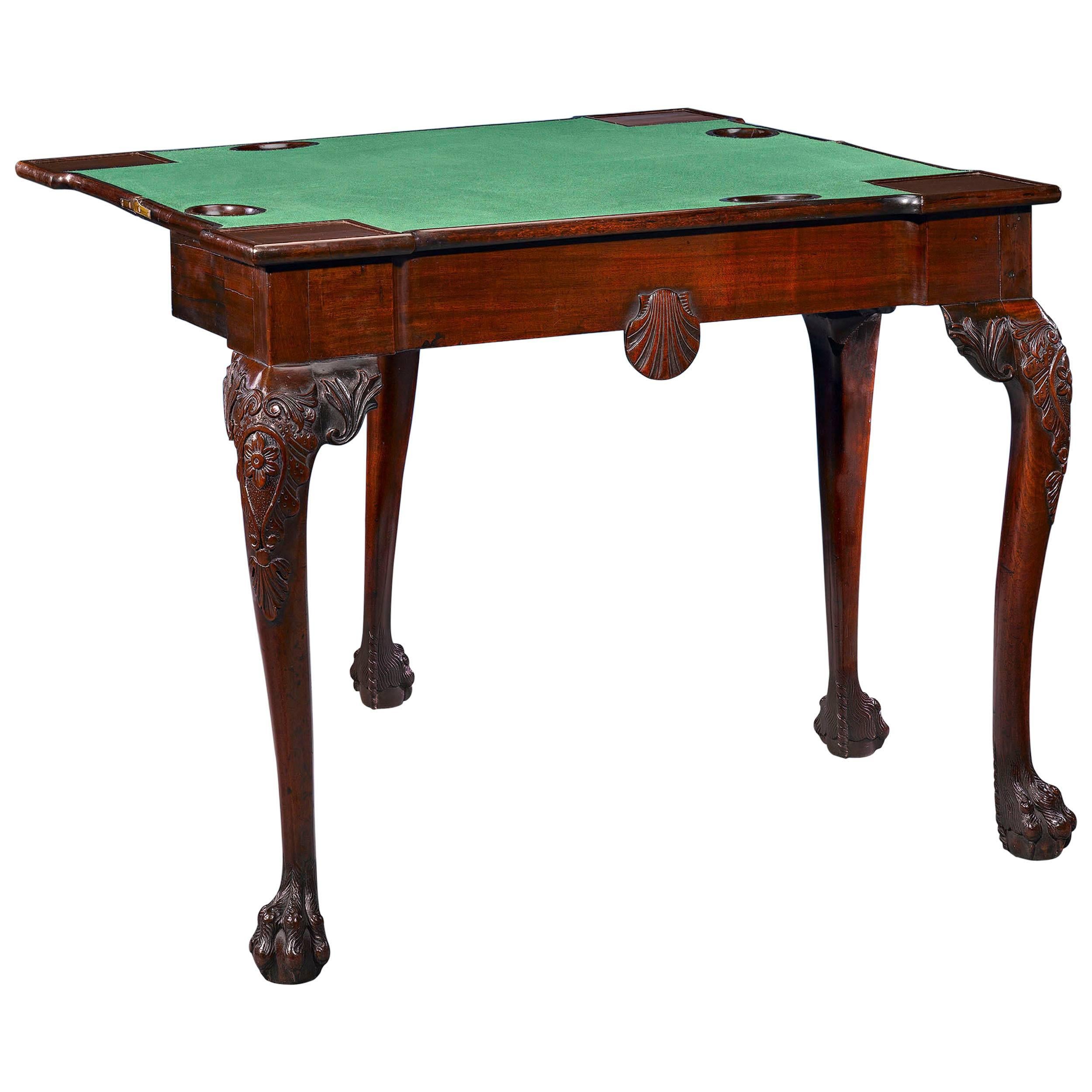 Table de jeux irlandaise en acajou du 18e siècle
