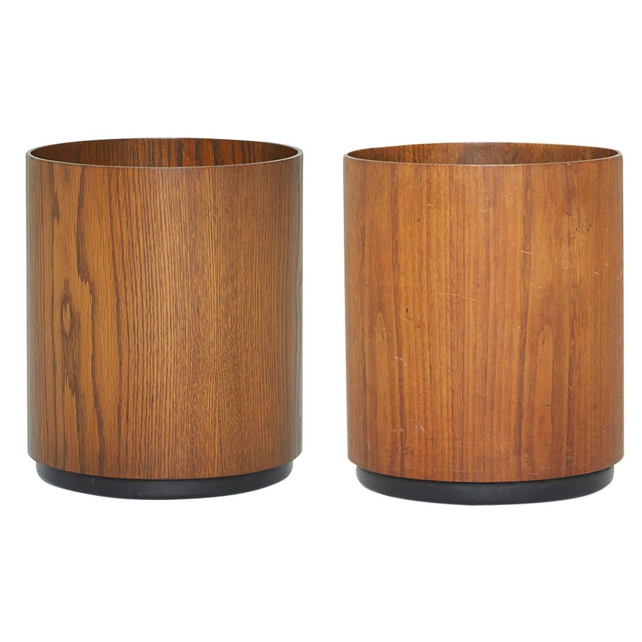 Danish Modern Teak Wastebaskets by Jens Risom, Circa 1960